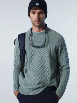 Outlet^North Sails 'Cable-knit Jumper MINERAL BLUE
