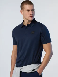 Polo Shirts^North Sails Cotton And TENCEL NAVY BLUE