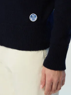 Outlet^North Sails 'Eco Cashmere V-neck Sweater NAVY BLUE