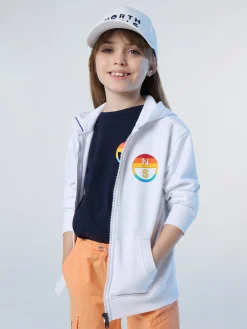 Sweatshirts & Hoodies^North Sails 'Full-zipper Hoodie With Rainbow Prints WHITE