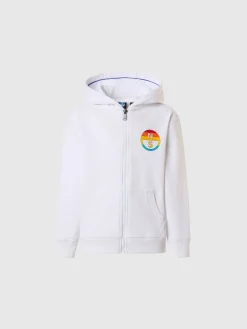 Sweatshirts & Hoodies^North Sails 'Full-zipper Hoodie With Rainbow Prints WHITE