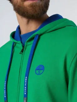 Sweatshirts & Hoodies^North Sails 'Full-zipper Hoodie With Rubber Logo GREEN BEE