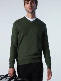 Outlet^North Sails 'Jumper With V-neck IVY GREEN