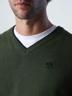 Outlet^North Sails 'Jumper With V-neck IVY GREEN