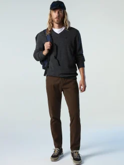 Outlet^North Sails 'Jumper With V-neck DARK GREY MELANGE