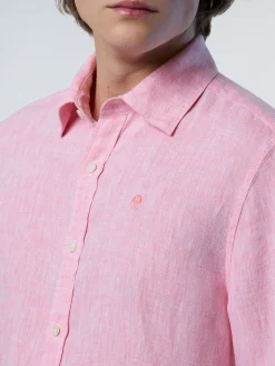 Shirts^North Sails 'Long-sleeved Linen Shirt TANGERINE