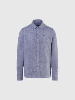 Shirts^North Sails 'Long-sleeved Linen Shirt NAVY BLUE