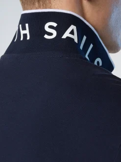 Polo Shirts^North Sails 'Long-sleeved Polo Shirt With Logo Collar NAVY BLUE