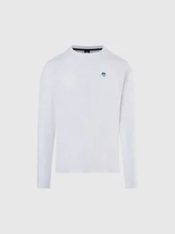 T-shirts^North Sails 'Long-sleeved T-shirt With Logo Patch WHITE