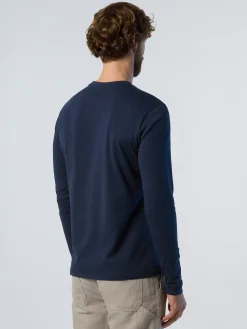 T-shirts^North Sails 'Long-sleeved T-shirt With Logo Patch NAVY BLUE