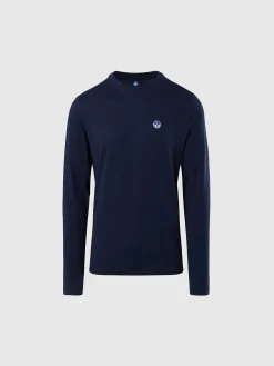 T-shirts^North Sails 'Long-sleeved T-shirt With Logo Patch NAVY BLUE