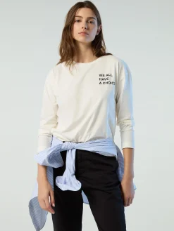 Outlet^North Sails 'Long-sleeved T-shirt With Slogan Prints MARSHMALLOW