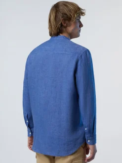 Shirts^North Sails 'Mandarin Collar Shirt DARK DENIM