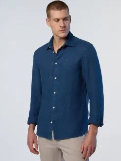 Shirts^North Sails 'Plain Linen Shirt DARK DENIM