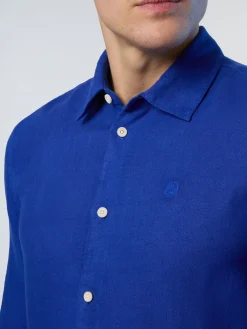 Shirts^North Sails 'Plain Linen Shirt SURF BLUE