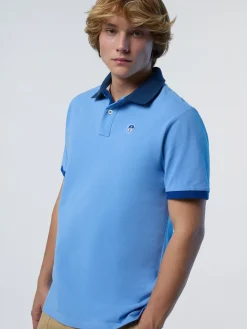 Polo Shirts^North Sails 'Polo Shirt With Collar Lettering LIGHT BLUE
