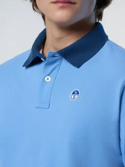 Polo Shirts^North Sails 'Polo Shirt With Collar Lettering LIGHT BLUE