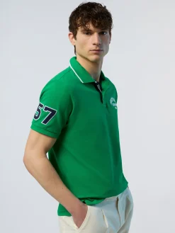 Polo Shirts^North Sails 'Polo Shirt With College Patches GREEN BEE
