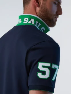 Polo Shirts^North Sails 'Polo Shirt With College Patches NAVY BLUE