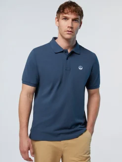 Polo Shirts^North Sails 'Polo Shirt With Logo Patch DARK DENIM