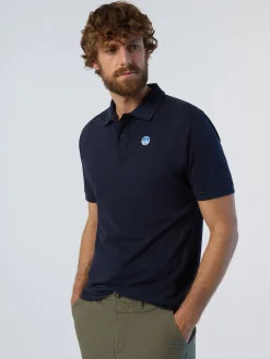 Polo Shirts^North Sails 'Polo Shirt With Logo Patch NAVY BLUE