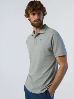 Polo Shirts^North Sails 'Polo Shirt With Logo Patch GREY MELANGE