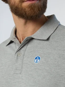 Polo Shirts^North Sails 'Polo Shirt With Logo Patch GREY MELANGE