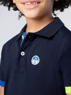 Polo Shirts^North Sails 'Polo Shirt With Mismatch Cuffs NAVY BLUE