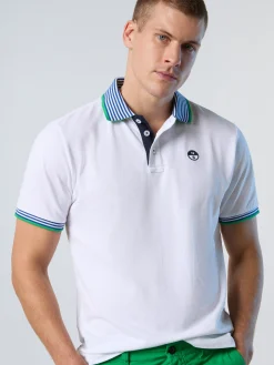 Polo Shirts^North Sails 'Polo Shirt With Striped Collar WHITE