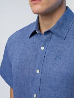 Shirts^North Sails 'Short-sleeved Linen Shirt DARK DENIM