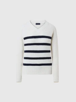 Outlet^North Sails 'Striped V-neck Sweater COMBO 1 095460