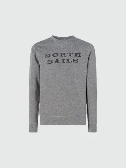 Outlet^North Sails 'Sweatshirt With Lettering MEDIUM GREY MELANGE