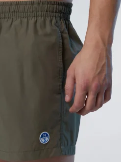 Beachwear^North Sails 'Swim Shorts With Logo Patch DUSTY OLIVE