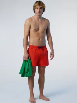 Beachwear^North Sails 'Swim Shorts With Logo Patch BRIGHT ORANGE