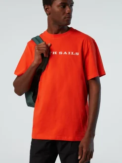 Outlet^North Sails 'T-shirt With Chest Print BRIGHT ORANGE