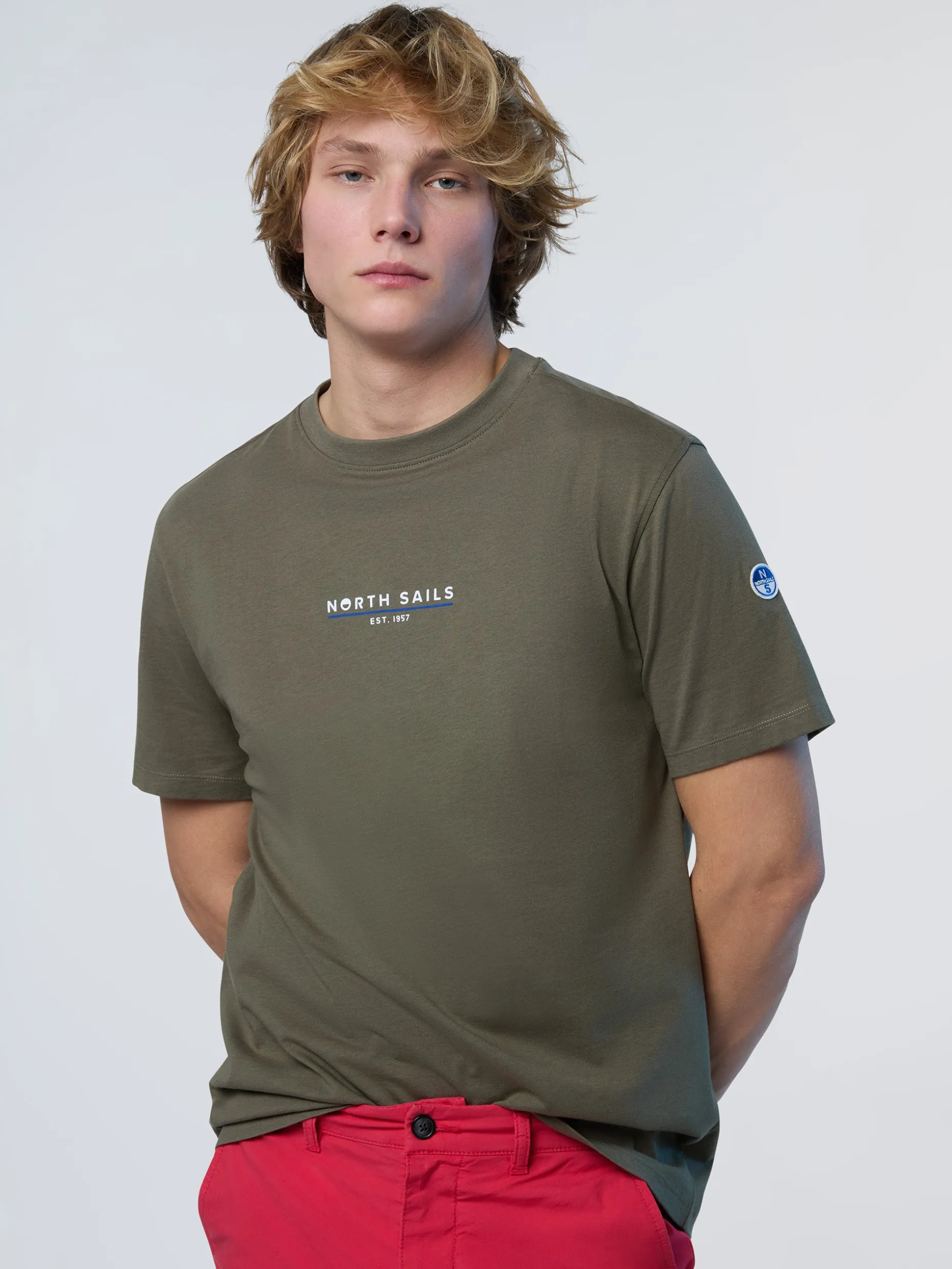 T-shirts^North Sails 'T-shirt With Heritage Print DUSTY OLIVE