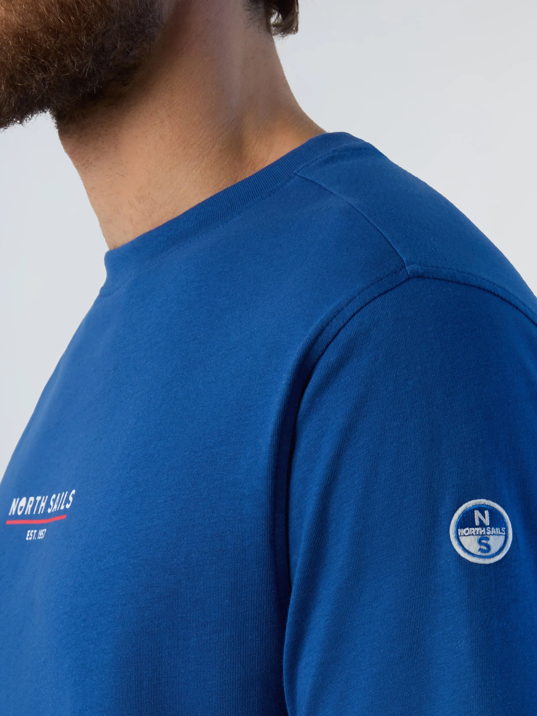 T-shirts^North Sails 'T-shirt With Heritage Print SURF BLUE