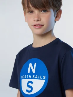 T-shirts^North Sails 'T-shirt With Logo Print NAVY BLUE