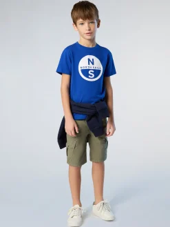 T-shirts^North Sails 'T-shirt With Logo Print SURF BLUE