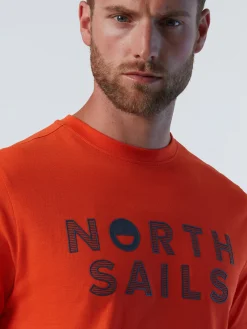 T-shirts^North Sails 'T-shirt With Logo Print FLAME ORANGE