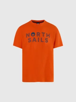 T-shirts^North Sails 'T-shirt With Logo Print FLAME ORANGE