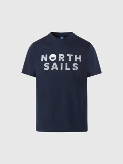 T-shirts^North Sails 'T-shirt With Logo Print NAVY BLUE