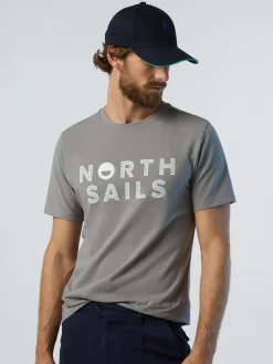 T-shirts^North Sails 'T-shirt With Logo Print SLATE GREY