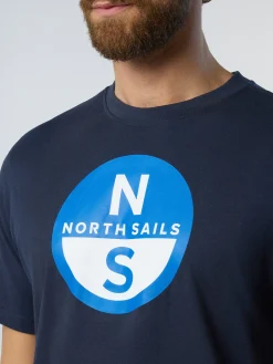 T-shirts^North Sails 'T-shirt With Maxi Logo Print NAVY BLUE