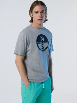 T-shirts^North Sails 'T-shirt With Maxi Logo Print GREY MELANGE