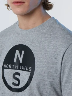 T-shirts^North Sails 'T-shirt With Maxi Logo Print GREY MELANGE