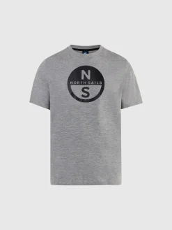 T-shirts^North Sails 'T-shirt With Maxi Logo Print GREY MELANGE