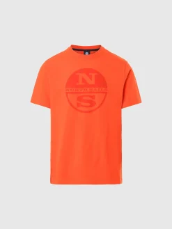 Outlet^North Sails 'T-shirt With Maxi Logo Print BRIGHT ORANGE