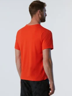 T-shirts^North Sails 'T-shirt With North Tech Patch BRIGHT ORANGE