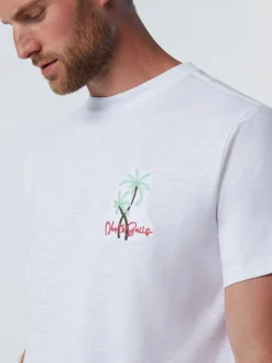 T-shirts^North Sails 'T-shirt With Palm Tree Embroidery WHITE